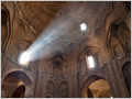A beam of light entering the Taj al-Molk dome in Masjed-e Jāmé mosque, Isfahan, Iran.