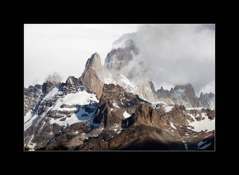 Unveiling peak of Mt. Fitz Roy just after the storm, Los Glaciares national park, Patagonia, Argentina.